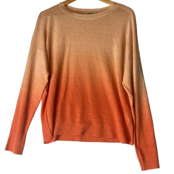 Madewell Women's S Morton Ombré Printed‎ Pullover Sweater Printed Ombre Tanger - Picture 2 of 7